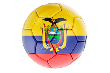 Obraz premium Soccer ball or football ball with Ecuadorian flag, 3D rendering