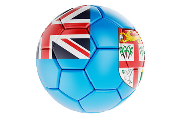 Obraz premium Soccer ball or football ball with Fijian flag, 3D rendering
