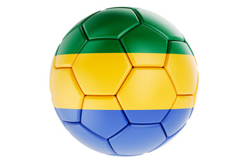 Fototapeta premium Soccer ball or football ball with Gabonese flag, 3D rendering