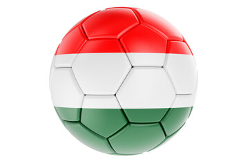 Soccer ball or football ball with Hungarian flag, 3D rendering
