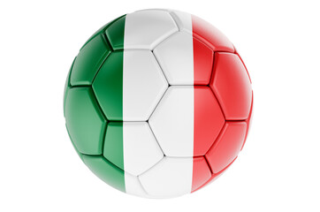 Fototapeta premium Soccer ball or football ball with Italian flag, 3D rendering