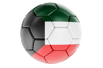 Fototapeta premium Soccer ball or football ball with Kuwaiti flag, 3D rendering