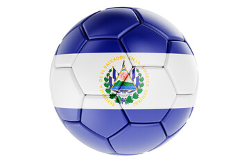 Obraz premium Soccer ball or football ball with Salvadoran flag, 3D rendering