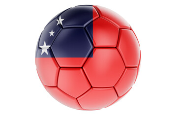 Soccer ball or football ball with Samoan flag, 3D rendering