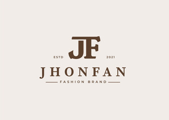 Fototapeta na wymiar Initial j f letter logo design template, Vector illustrations