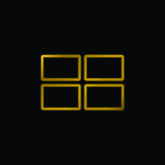 Fototapeta premium 4 Rectangles gold plated metalic icon or logo vector