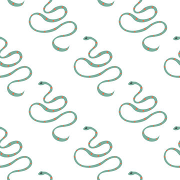 Seamless pattern.Vector illustration. Drawing of snakes
