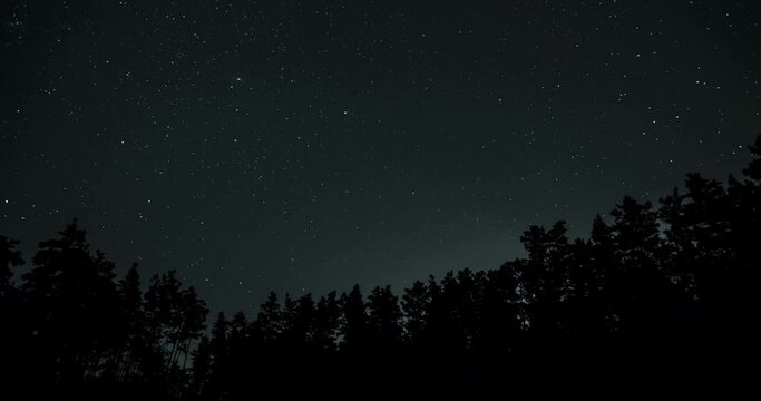 Timelapse of moving stars in night sky