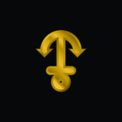 Anchor gold plated metalic icon or logo vector