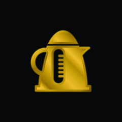 Boiler gold plated metalic icon or logo vector