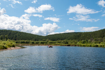 A river with high banks