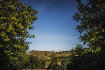 Walberla, Berg in Oberfranken. Ausflugsziel für Wanderer in Bayern, Deutschland im Sommer