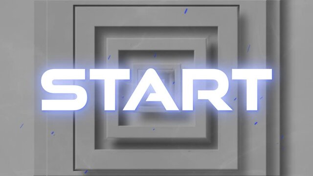 Animation of start text on white background