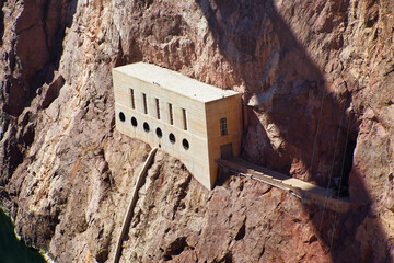 View of the power station at the Hoover dam in Nevada, USA