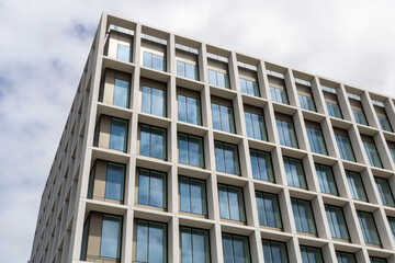Office building with sky. Modern architecture in Dublin