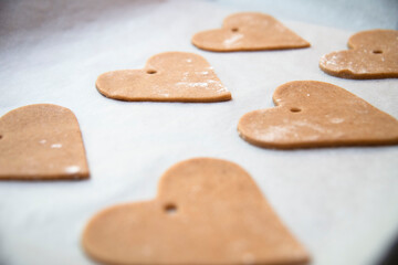 heart shaped gingerbread cookies