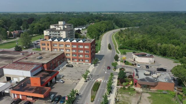 Aerial Scene Of St Thomas, Ontario, Canada City Center 4K