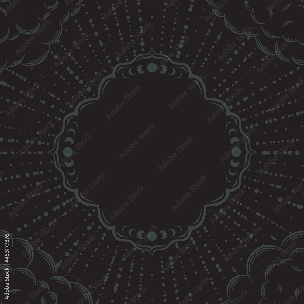 Canvas Prints dark boho background with copy space. mystical backdrop with clouds and stars. magical banner in bla