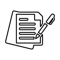 Writing, article, blog line icon. Outline vector.