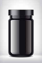 Black Jar on Background. 