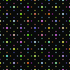 Black luxury background with colorful beads. Vector illustration.