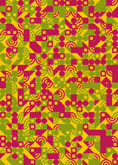 Abstract Geometric Pattern generative computational art illustration