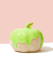 Pumpkin eaten by green slime.