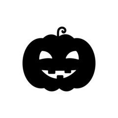 Halloween Pumpkin Silhouette Icon. Scary Jack Lantern for Celebration of 31 October Glyph Pictogram. Funny Pumpkin Face for Halloween Decoration Icon. Vector Illustration