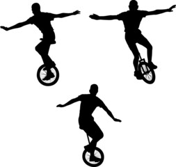 male on unicycle silhouettes © mtmmarek