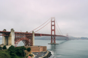 Views of Golden Gate Bridge in San Francisco