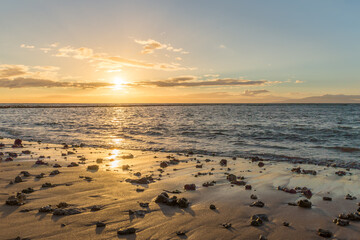Sunset at the beach in Kihei, Maui, Hawaii