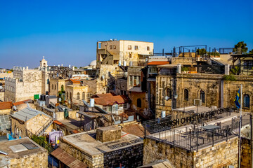 Naklejka na ściany i meble Jerusalem, Israel. rooftops of old city on a sunny day