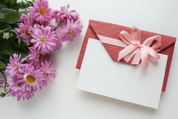 greeting card design. beautiful bouquet of flowers and space for text. invitation. congratulation