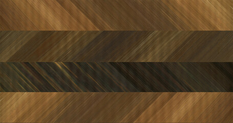 Dark brown straw marquetry in herringbone pattern