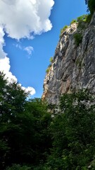 Big cliff near waterfall Skakavac, mountain Ozren, Bosnia and Herzegovina