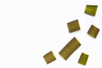 Fruit of Broken Bone tree on white background.