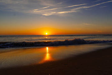Beautiful sunrise at the sea beach