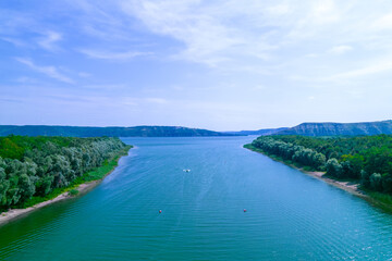 Aerial view of the Dniester river