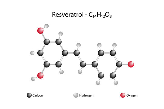 Molecular Formula Of Resveratrol. Resveratrol Is A Natural Phytoalexin Found In Many Different Plants, Especially Grapes.