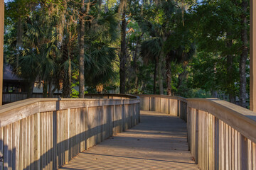 wooden bridge in the park