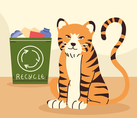 Fototapeta na wymiar save the wild and recycling