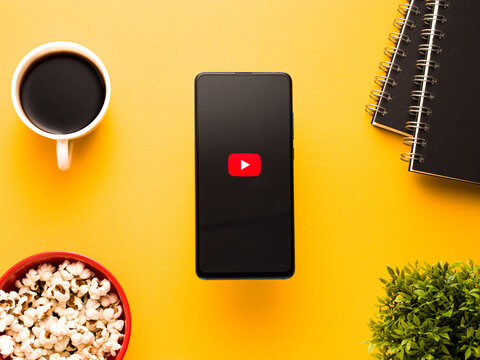 Assam, india - May 23, 2020 : Youtube a video streaming app.