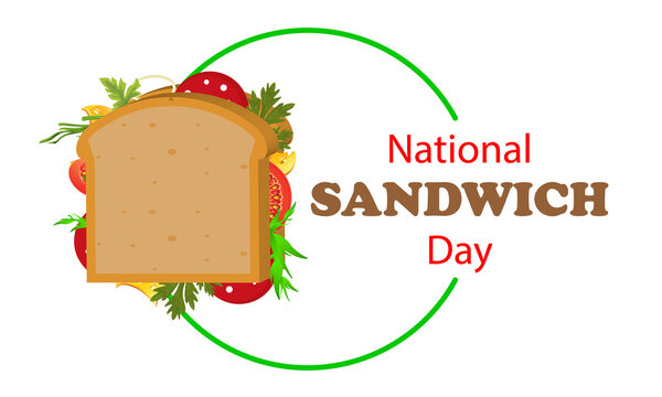 National sandwich day logo, vector art illustration.