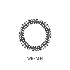 Wreath vector icon. Greek wreath, symbol and icon of victories