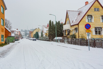 Swedish Small town Åstorp in the winter