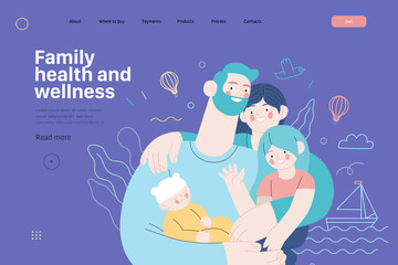 Family health and wellness - medical insurance web template
