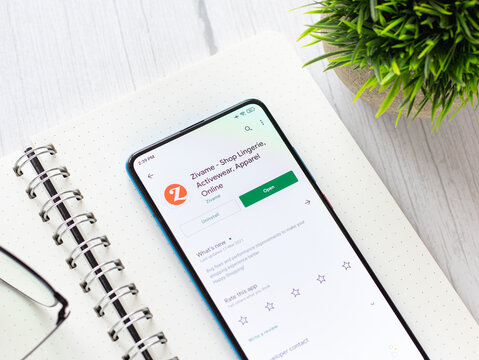 Assam, india - April 10, 2021 : Zivame logo on phone screen stock image.