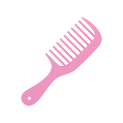 Pink comb hair brush isolated vector