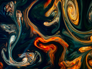 Colorful abstract texture with acrylic paint in motion.