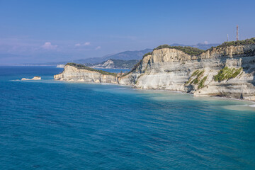 Fototapeta na wymiar Cape Drastis at the northwest tip of Greek Island of Corfu